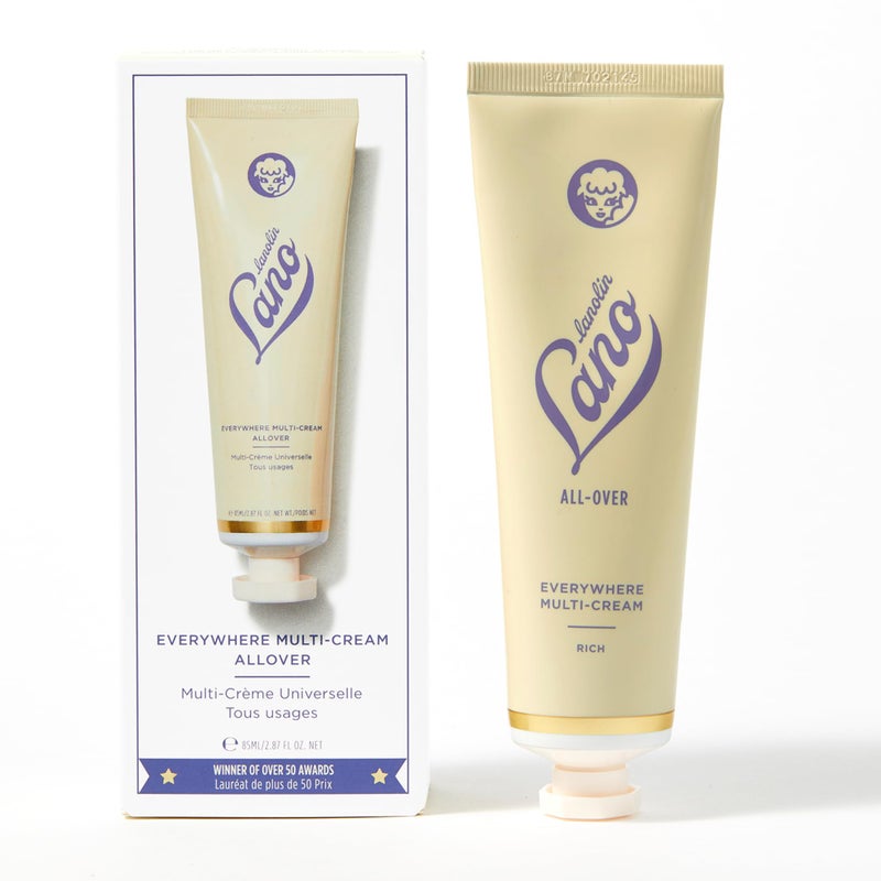 Lanolips Everywhere Cream - Ultra Hydrating Vitamin E & Lanolin Cream Body Lotion & Face Moisturizer for Dry, Cracked Skin - Safe Skin Care & Body Care for Children & Babies (85ml / 2.9oz) - Image 1